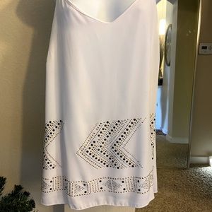 White racer back embellished top